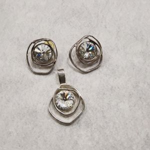 Vintage Norma Jean Crystal Earring and pendant set